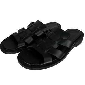 System Black Chunky Sandals